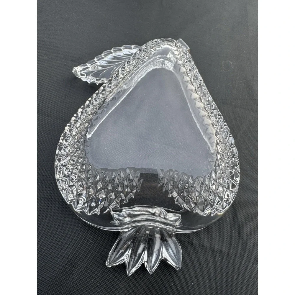Poltar Crystal Pear Dish – Pressed Crystal Slovakia 7.25